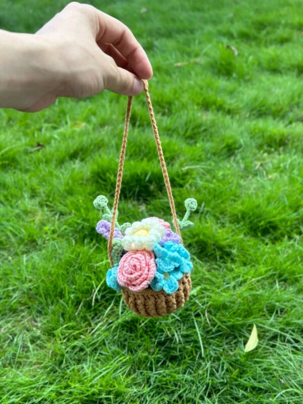 : Cute Flower Car Hanging Pot , Pdf Pattern For You, Crochet Flowers Pattern Crochet Pattern PDF