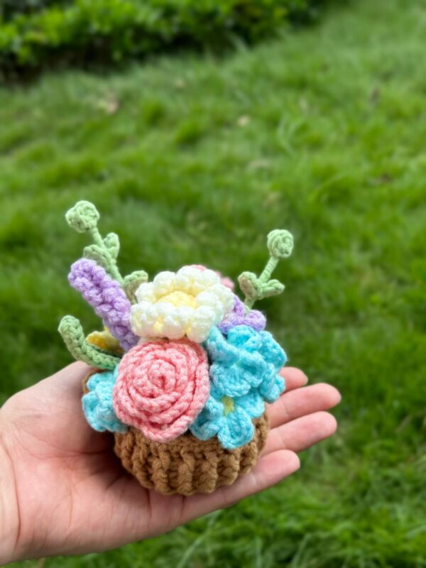 : Cute Flower Car Hanging Pot , Pdf Pattern For You, Crochet Flowers Pattern Crochet Pattern PDF