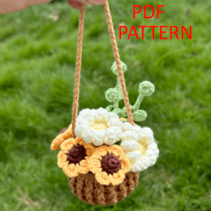 : Daisy Flower Car Hanging , Pdf Pattern For You, Crochet Flowers Pattern, Daisy Flower  Crochet Pattern PDF