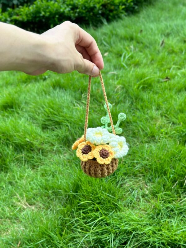 : Daisy Flower Car Hanging , Pdf Pattern For You, Crochet Flowers Pattern, Daisy Flower  Crochet Pattern PDF