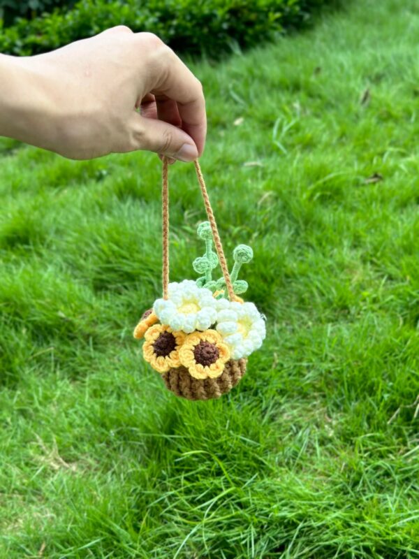 : Daisy Flower Car Hanging , Pdf Pattern For You, Crochet Flowers Pattern, Daisy Flower  Crochet Pattern PDF