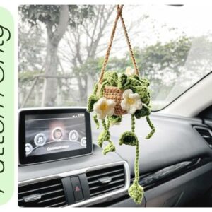 : Daisy Plant Pattern, Pdf Instant Download, Crochet Succulent Plant, Car Decor, Car Accessories, Best Gift Crochet Pattern PDF