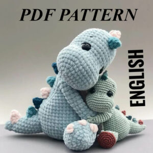 Dino  Pdf, Amigurumi Dinosaurus s Crochet Pattern PDF