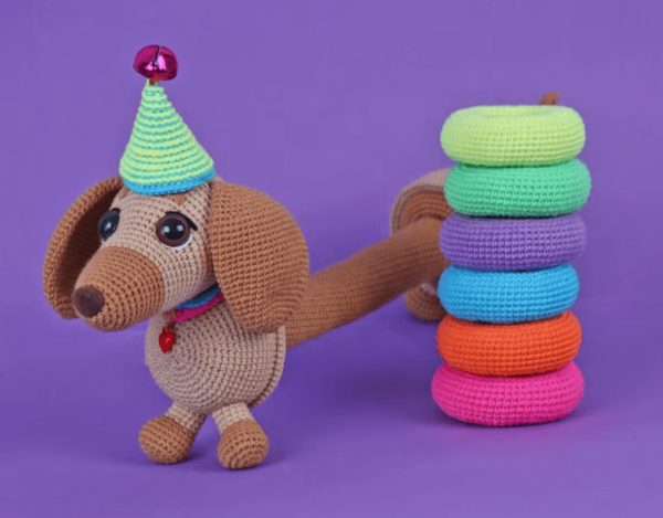 : Dog Stacking Toy  Pdf, Crochet Dog Amigurumi Pattern, Crochet Stacking Toy Pattern Crochet Pattern PDF