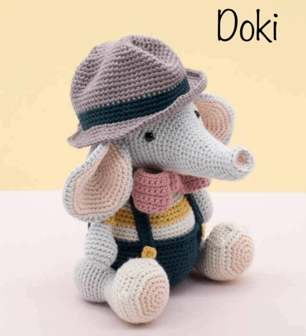 Doki The Elephant , Animal Amigurumi Pattern Crochet Pattern PDF