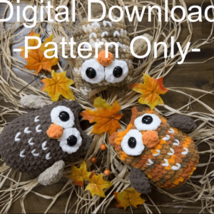 : Fall Owl,  For Owls Lovers, Fall Owl  Crochet Pattern PDF