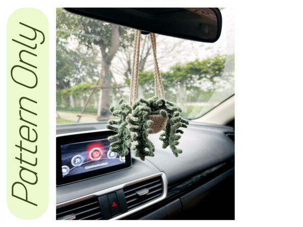 : Fern Plant, Pdf Instant Download, Amigurumi Crochet Car Haging Patterns Crochet Pattern PDF