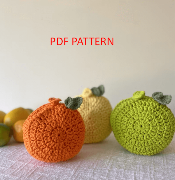 : Fruit Market Bag  Pdf, Amigurumi Market Bag s Crochet Pattern PDF