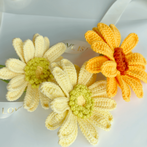 : Gerbera Flower , Crochet Flower Bouquet Pattern, Crochet Flower Pattern Crochet Pattern PDF