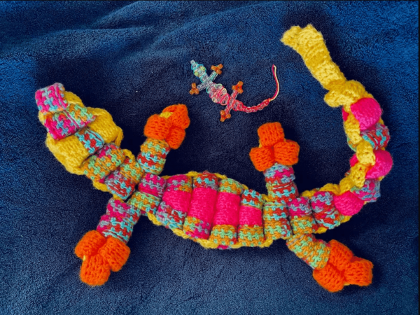Giant Crochet 90's Retro Beaded Gecko Lizard Pattern Pdf, Crochet 90s Bead Lizard Pattern Crochet Pattern PDF