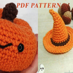 : Halloween Pumpkin And Witchy Hat , Pdf Pattern For Pumpkin Lover, Crochet Halloween Decor, Witchy Hat Pattern Crochet Pattern PDF