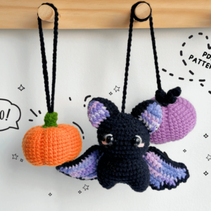 : Halloween s, Bat , Pumkin s, Crochet Car Hanging Patterns Crochet Pattern PDF