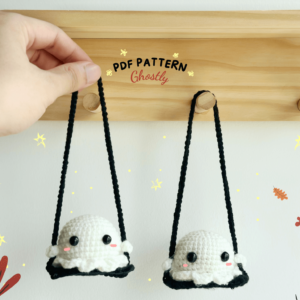 : Halloween s, Ghost Car Mirror Hanger s, Crochet Car Hanging Pattern Crochet Pattern PDF