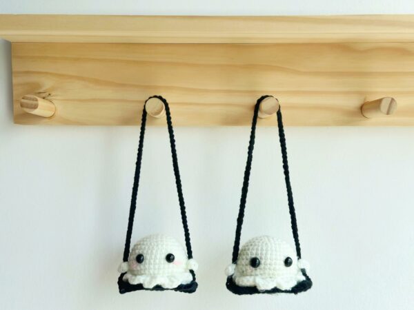 : Halloween s, Ghost Car Mirror Hanger s, Crochet Car Hanging Pattern Crochet Pattern PDF