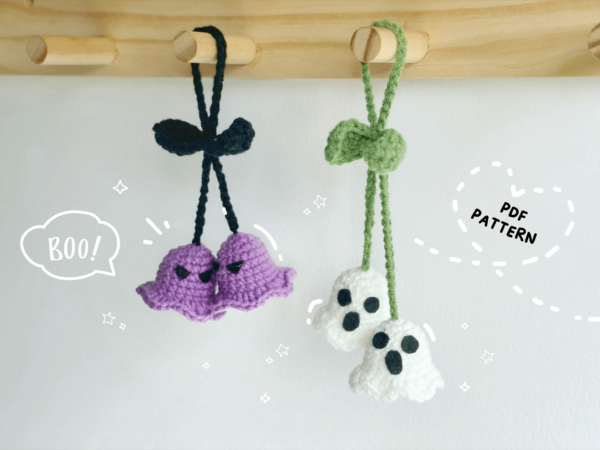 : Halloween s, Ghost Plant s, Crochet Car Hanging Pattern Crochet Pattern PDF