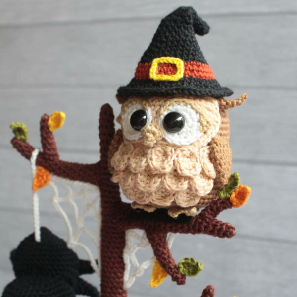 Halloween Tree Set Amigurumi, Cute Spooky Owl, Bat, Spider  Crochet Pattern PDF