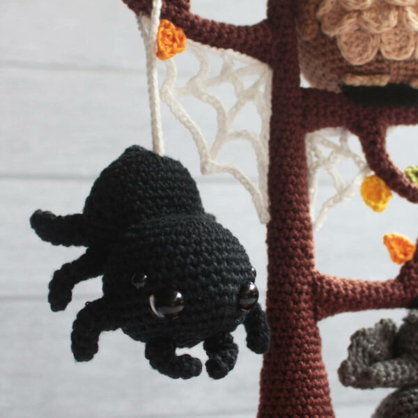 Halloween Tree Set Amigurumi, Cute Spooky Owl, Bat, Spider  Crochet Pattern PDF