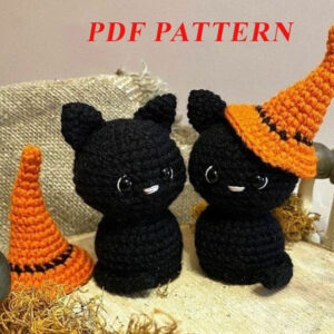 : Halloween Witchy Black Cat , Pdf Pattern For Black Cat Lover, Crochet Halloween Decor, Witchy Pattern Crochet Pattern PDF