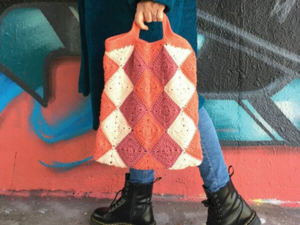 : Harlequin Square Shopping Bag  Pdf, Amigurumi Harlequin Bag s Crochet Pattern PDF