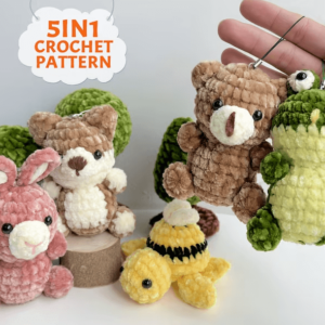 Keychain, Amigurumi Crochet Keychain, Bumble Bee Turtle, Frog Crochet, Teddy Bear Crochet, Rabbit Crochet, Shiba Dog Crochet Crochet Pattern PDF