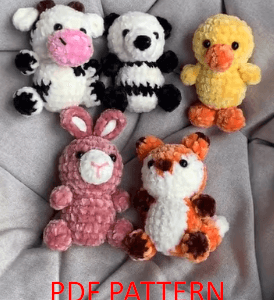 Keychain, Amigurumi Crochet Keychain, Cow Crochet, Panda Crochet, Duck Crochet, Bunny Crochet, Fox Crochet Crochet Pattern PDF