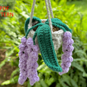: Lavender Pot Plant, Pdf Instant Download, Amigurumi Crochet Car Haging Patterns Crochet Pattern PDF
