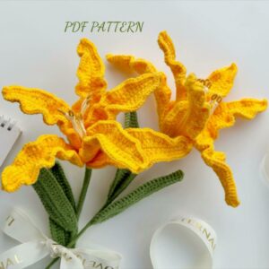 : Lilium , Crochet Flower Bouquet Pattern, Crochet Flower Pattern Crochet Pattern PDF