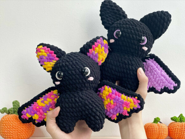 : Mixed Color Bat , Mixed Color Bat Halloween , Mixed Color Bat Halloween Amigurumi  Crochet Pattern PDF