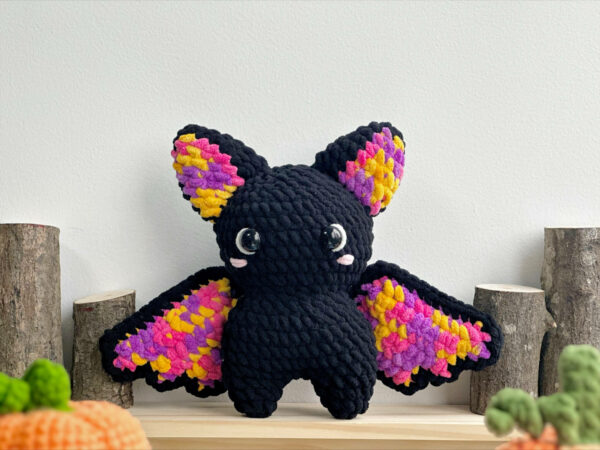 : Mixed Color Bat , Mixed Color Bat Halloween , Mixed Color Bat Halloween Amigurumi  Crochet Pattern PDF