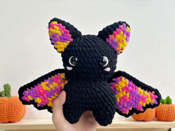 : Mixed Color Bat , Mixed Color Bat Halloween , Mixed Color Bat Halloween Amigurumi  Crochet Pattern PDF