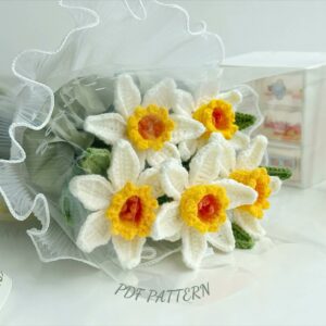 : Narcissus , Crochet Flower Bouquet Pattern, Crochet Flower Pattern Crochet Pattern PDF