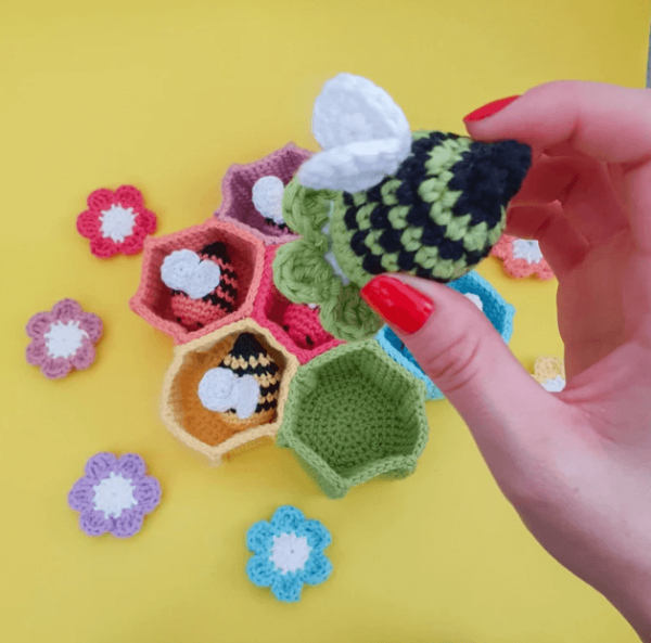 Pdf Patterns: Crochet Baby Toys Bee Set Sorting Toy , Crochet Bee Set Patterns Crochet Pattern PDF