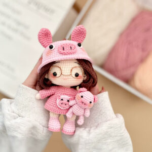 Piggy Doll , Amigurumi Pattern, Amigurumi Doll Pattern, Pdf File Crochet Pattern PDF