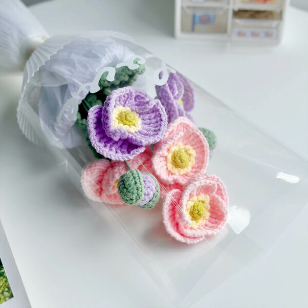 : Poppy , Crochet Flower Bouquet Pattern, Crochet Flower Pattern Crochet Pattern PDF