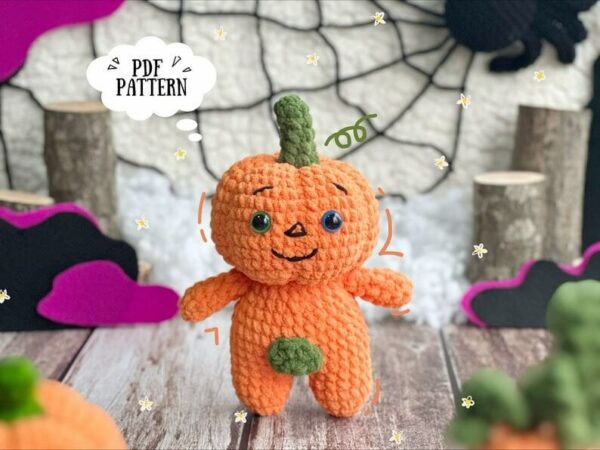 Pumpkin Amigurumi , Halloween Amigurumi Toy Pattern, Stuffed Dolls, Halloween Crochet, Amigurumi Crochet Crochet Pattern PDF