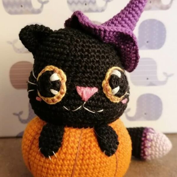 : Pumpkin Cat Amigurumi Pattern, Crochet Pumpkin Cat Pattern, Amigurumi Halloweern s Crochet Pattern PDF