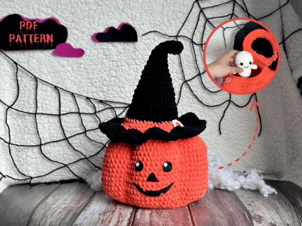 : Pumpkin Halloween Bucket , Halloween , Halloween Amigurumi s Crochet Pattern PDF