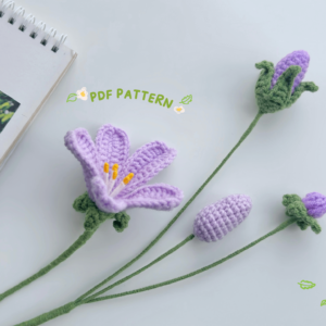 : Purple Sky Flower , Crochet Flower Bouquet Pattern, Crochet Flower Pattern Crochet Pattern PDF