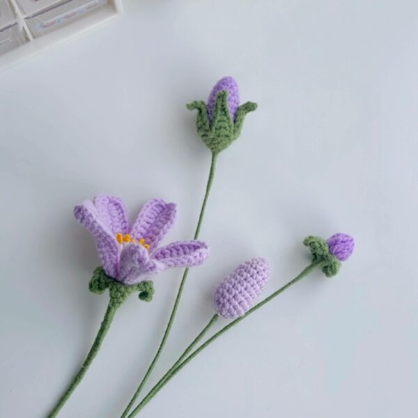 : Purple Sky Flower , Crochet Flower Bouquet Pattern, Crochet Flower Pattern Crochet Pattern PDF