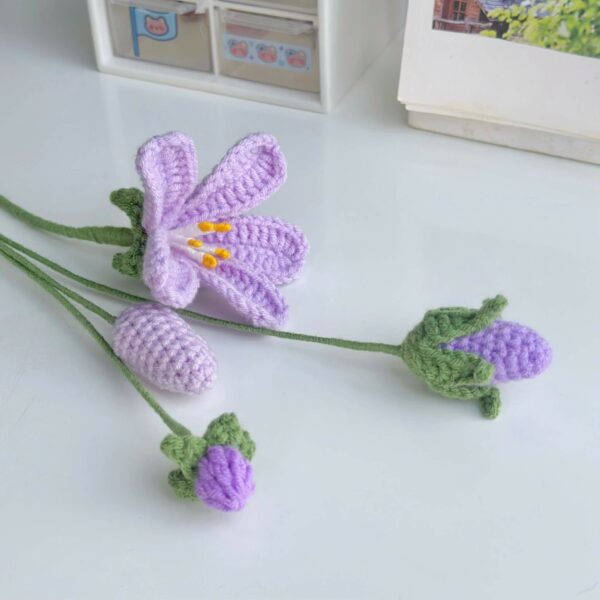 : Purple Sky Flower , Crochet Flower Bouquet Pattern, Crochet Flower Pattern Crochet Pattern PDF