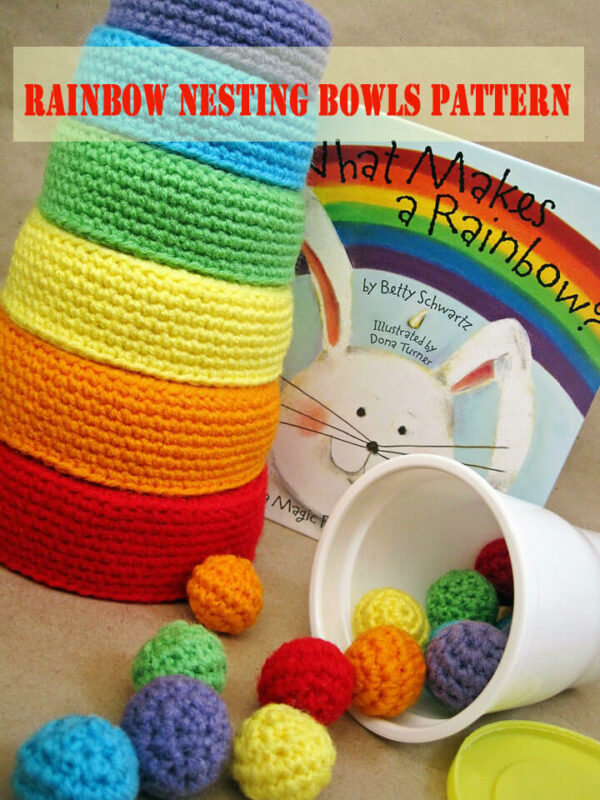 : Rainbow Nesting Bowls Pattern, Kids Toy Pattern, Crochet Toy Pattern Crochet Pattern PDF