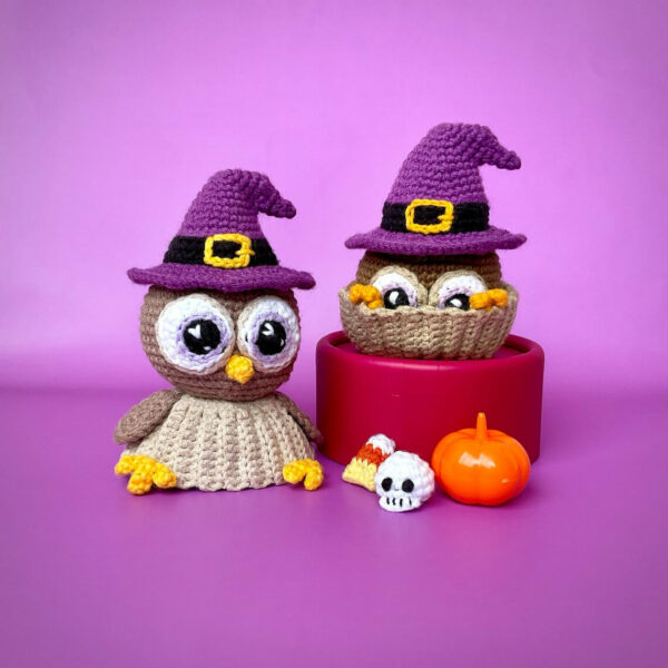 Reversible Owl Cupcake Amigurumi Pattern   Halloween Owl  (pdf) Crochet Pattern PDF