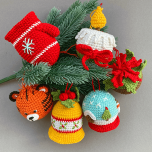 Set Of 6 Christmas Ornaments  Pdf, Crochet Christmas Amigurumi Crochet Pattern PDF
