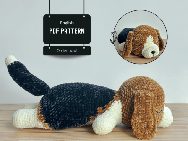 Sleep Beagle Dog  Pdf, Amigurumi Dog s Crochet Pattern PDF