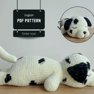 Sleep Dalmatian Dog  Pdf, Amigurumi Dog s Crochet Pattern PDF