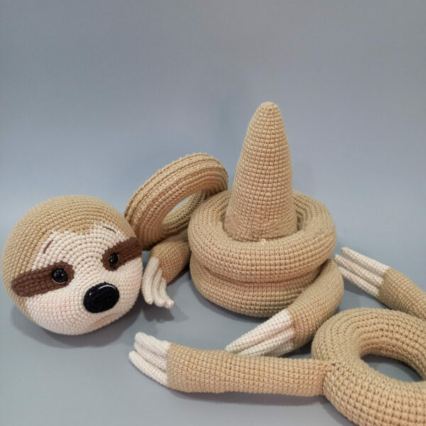 Sloth Stacking Toy  Pdf, Amigurumi Ring Tower Tutorial, Stacker Rings Sloth Toy Crochet Pattern PDF