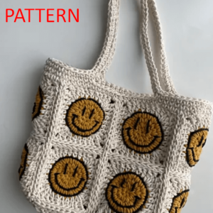 : Smiley Tote Bag  Pdf, Amigurumi Smiley Bag s Crochet Pattern PDF