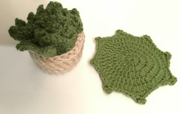 : Succulent Coaster Set  Pdf, Crochet Succulent Amigurumi Pattern, Coaster Set  Crochet Pattern PDF