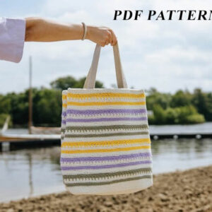 : Summer Striped Bag , Pdf Pattern Striped Bag Crochet Pattern PDF